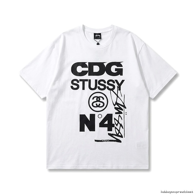 Stussy x CDG collaboration white T-shirt