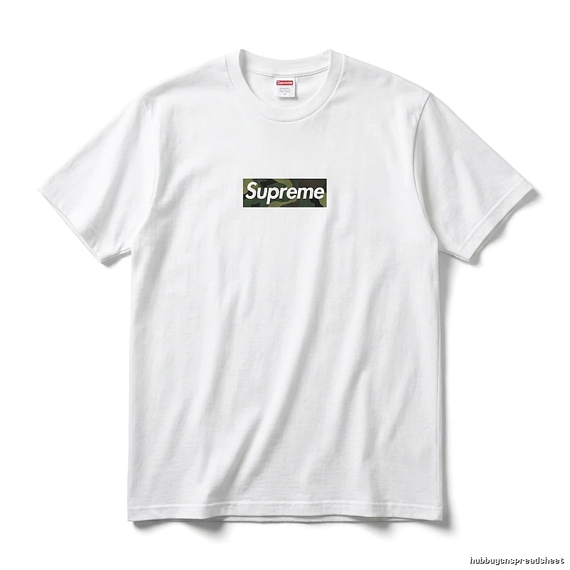 Supreme Camouflage Simple White T-shirt