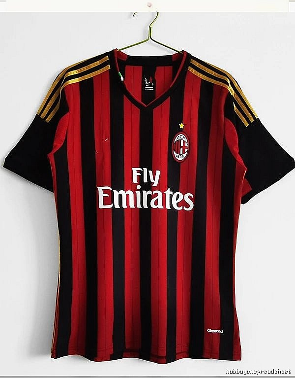 AC Milan Casual Retro soccer jersey Red Black Striped for Comfortable Styling