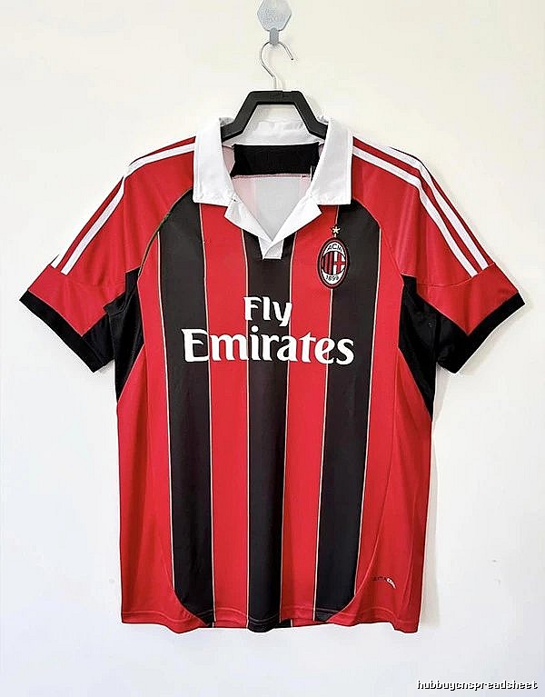 AC Milan Classic Retro soccer jersey Red Black Striped with Travel-Friendly Style