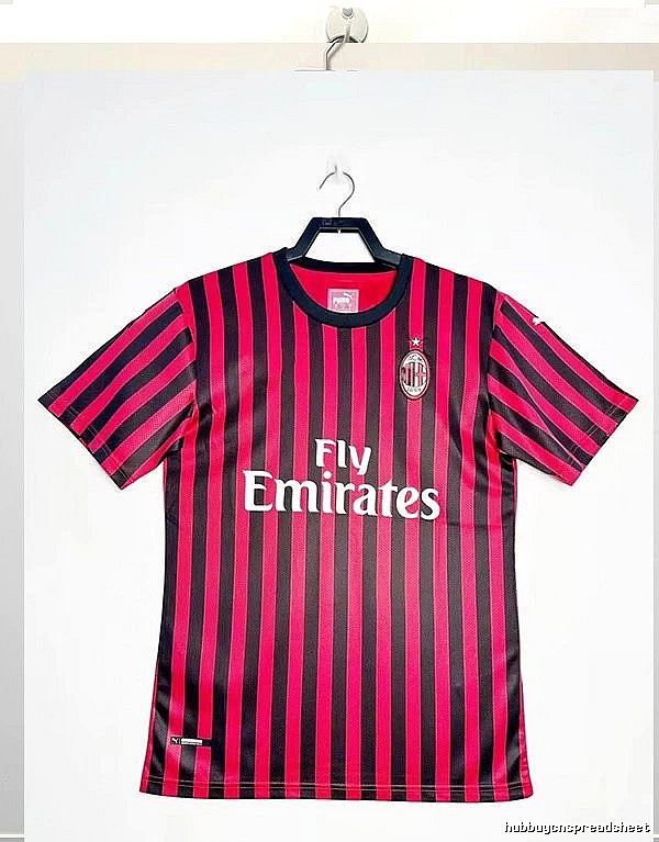AC Milan Lightweight Retro soccer jersey Red Black Striped for Gift Ideas