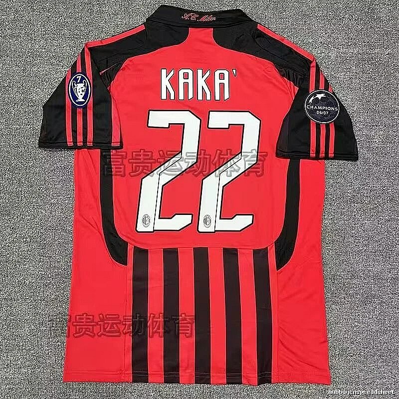AC Milan Weekend Retro soccer jersey Red Black Striped for Weekend Wear