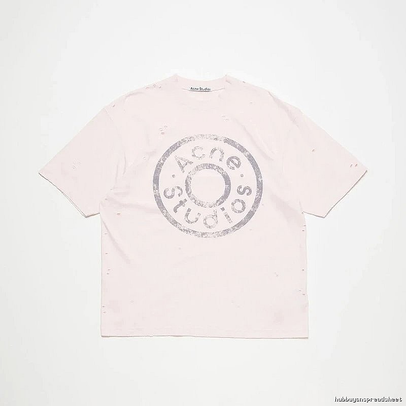 Acne Studios 2090-80 Pink Multicolor Pink Style Ac908041 Stockholm Logo T-Shirt Commuter Look