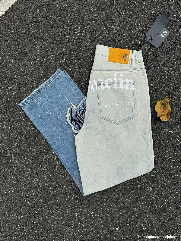 Acne Studios Large Pocket Lettering And Contrast Wing Artwork Casual Logo Jeans