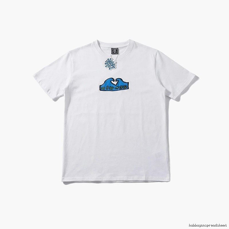 ADWYSD Wave Print Short-Sleeve White T-shirt