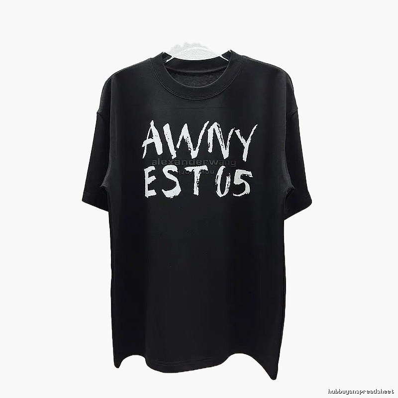 Alexander Wang Alphabet Street Style Black T-Shirt