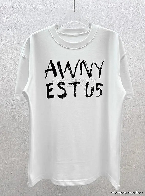 Alexander Wang Graffiti Letter Street Style White T-Shirt
