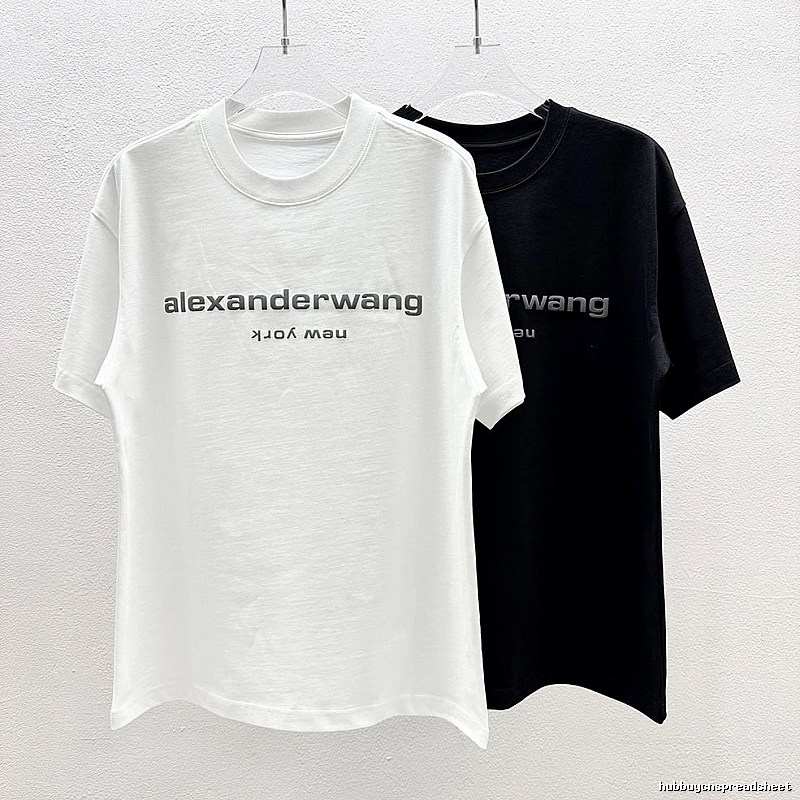 Alexander Wang Letter Print Casual Black and White Short Sleeve T-Shirt