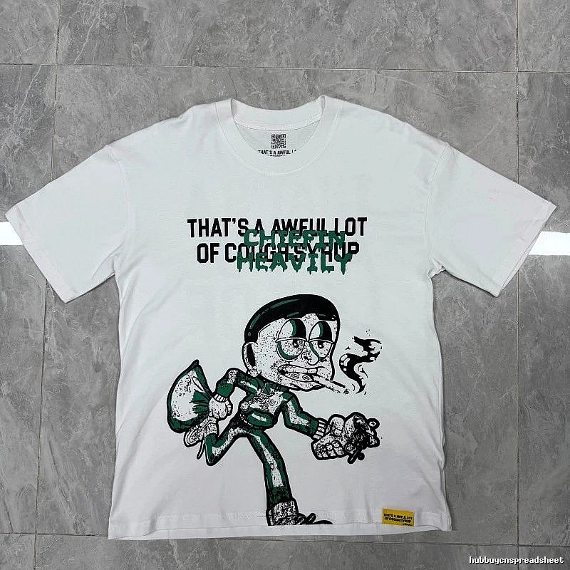 ALOCS Cartoon Print Street Style White T-Shirt