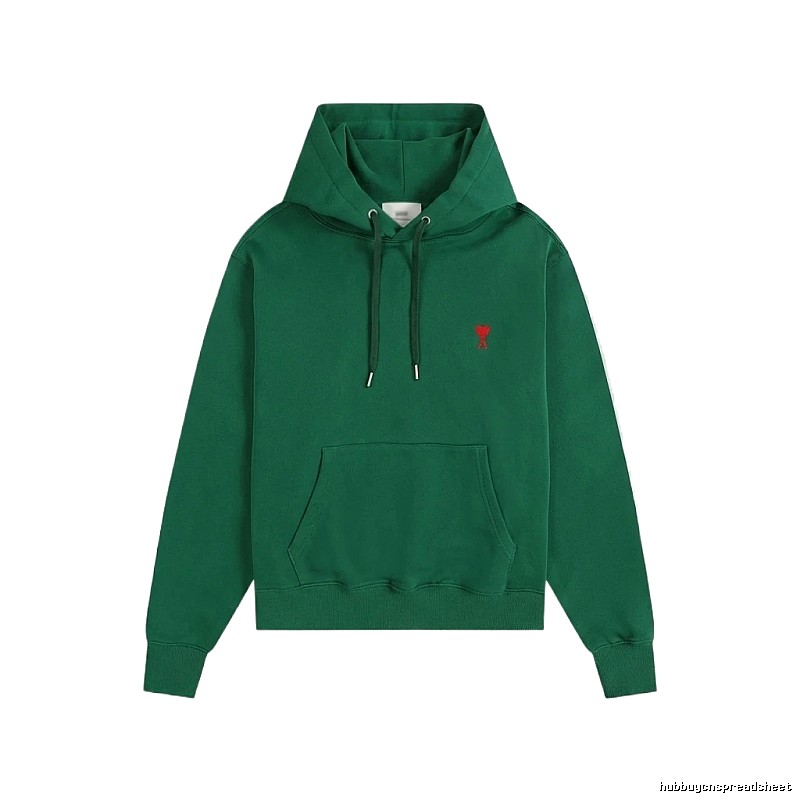 AMI classic simple style green hoodie