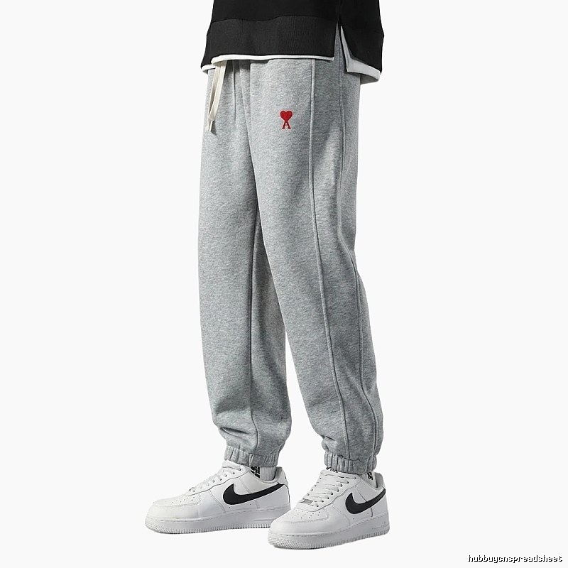 AMI & Easy Casual Style Grey Sweatpants