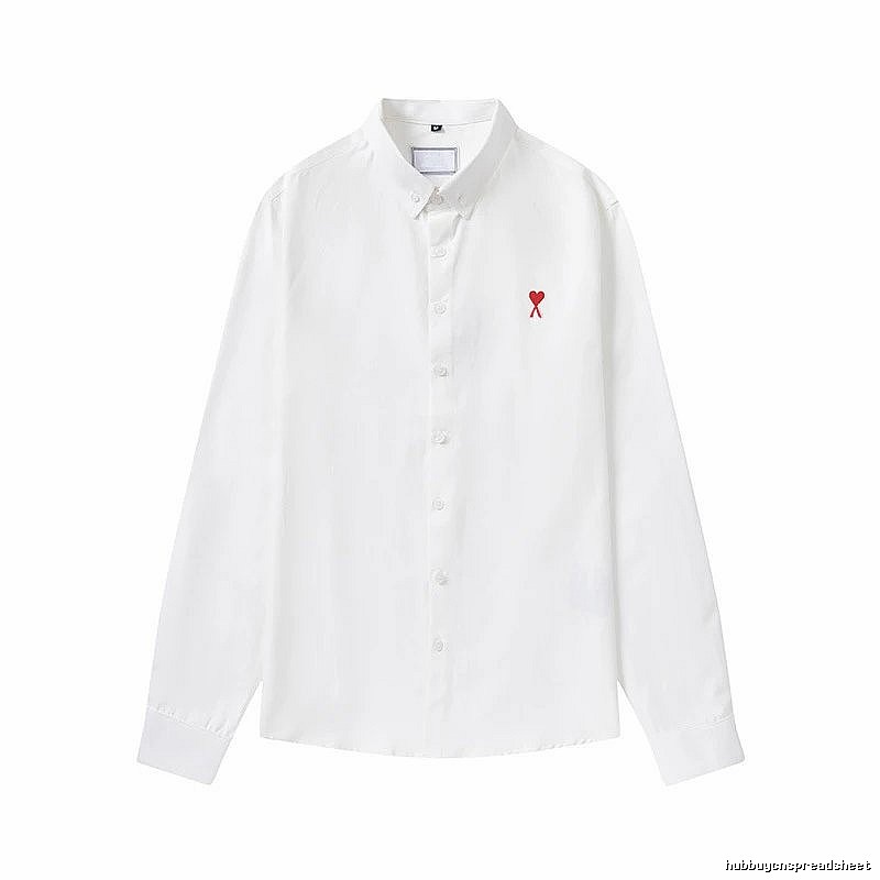 AMI Embroidered White Shirt with Love Design