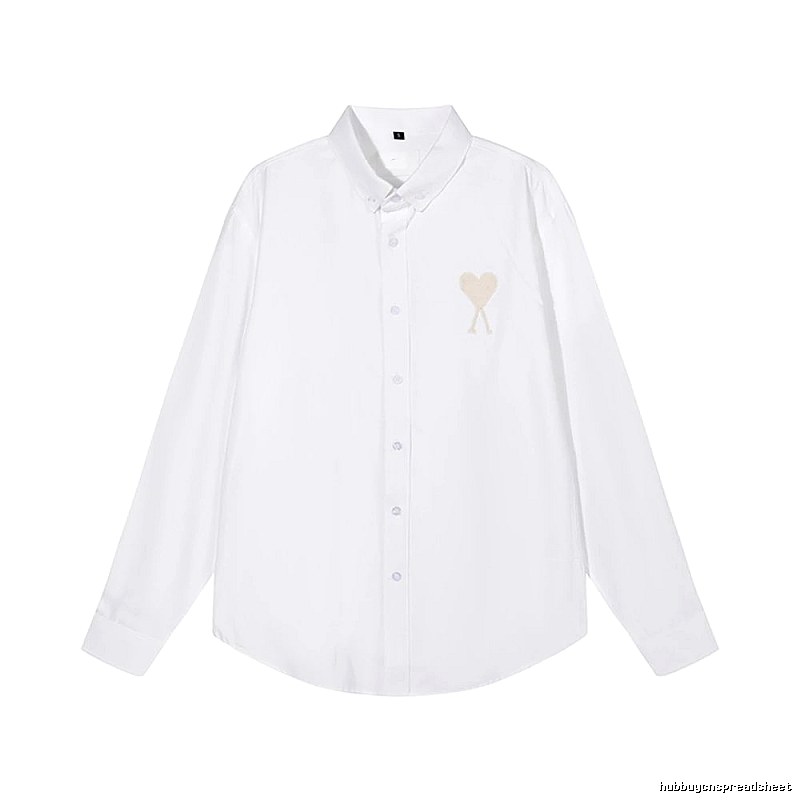 AMI Heart Embroidery White Shirt