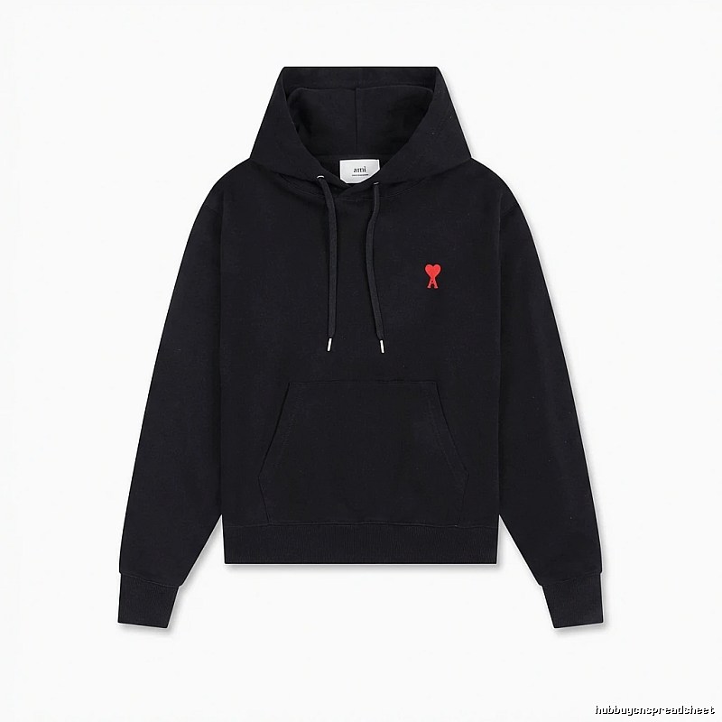 AMI Love Embroidery Trendy Brand Black Sweatshirt