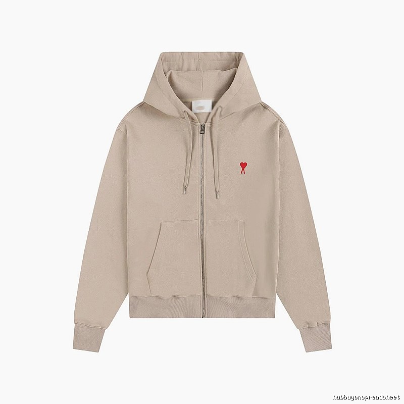 AMI Love Minimalist Style Beige Cardigan