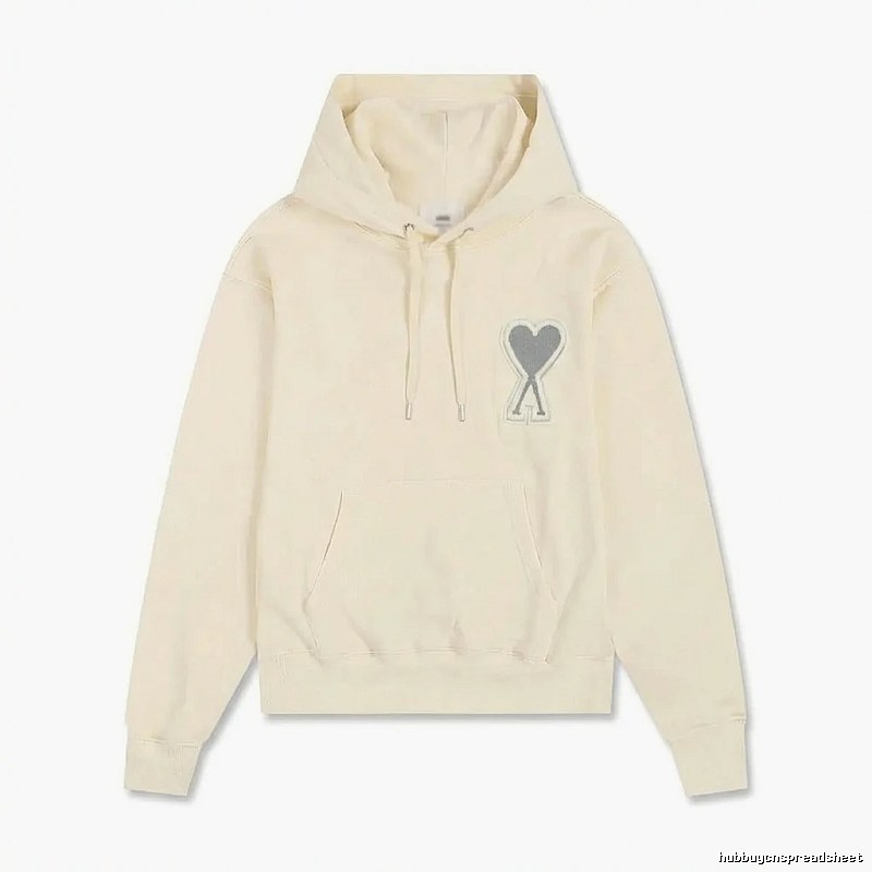 AMI Love Minimalist Style Beige Hoodie