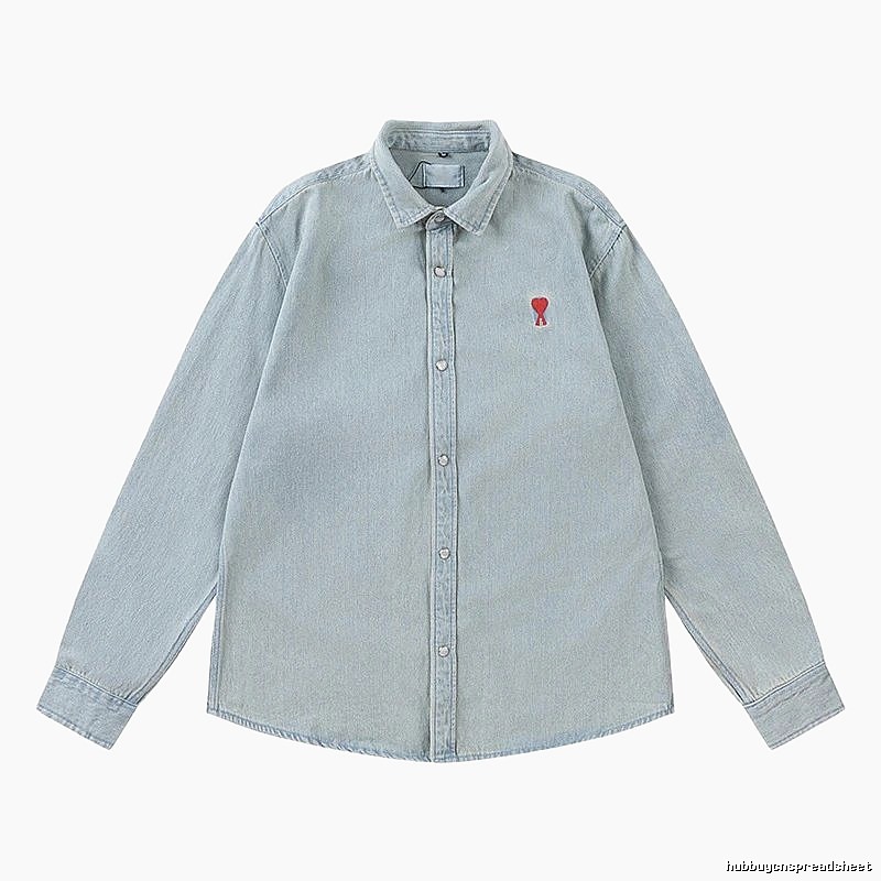 AMI Love Retro Style Denim Shirt