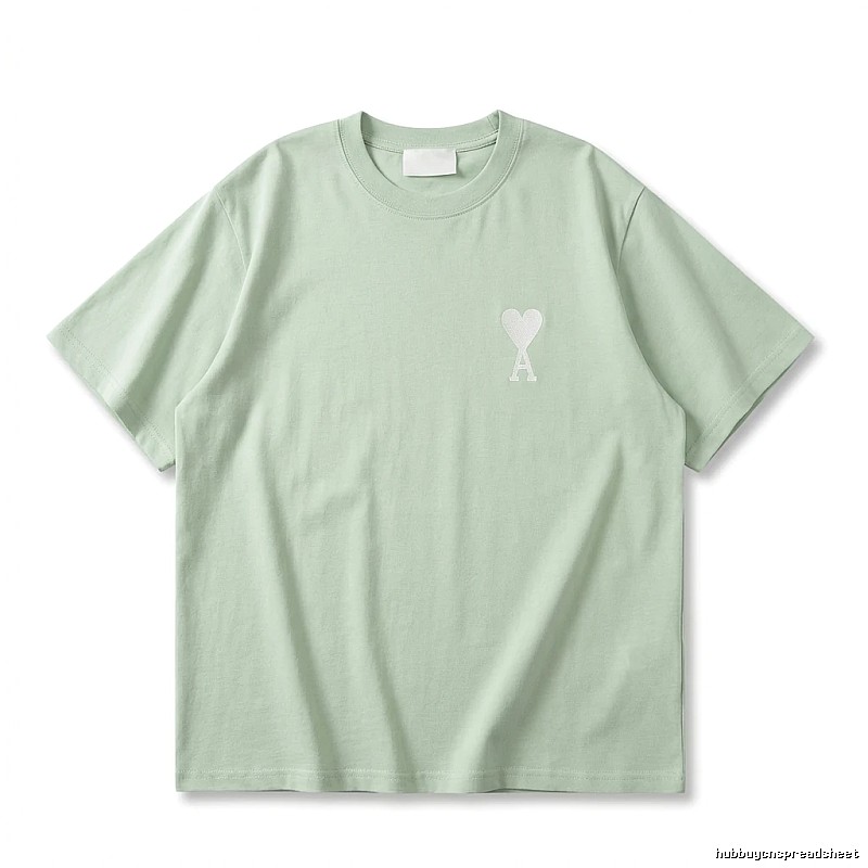 AMI Love Series Simple Style Light Green T-shirt