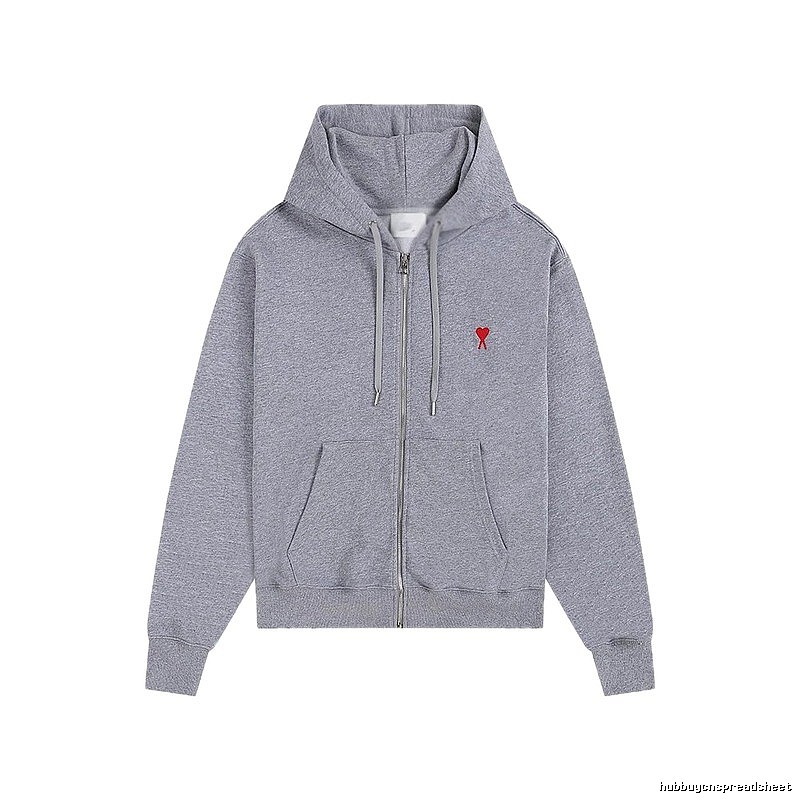 Ami Love Series Trendy Brand Grey Hoodie