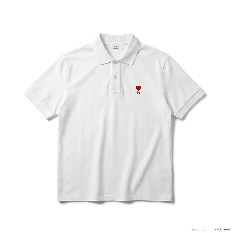 AMI Love Simple White Polo Shirt