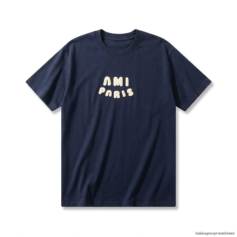 AMI minimalist style dark blue T-shirt