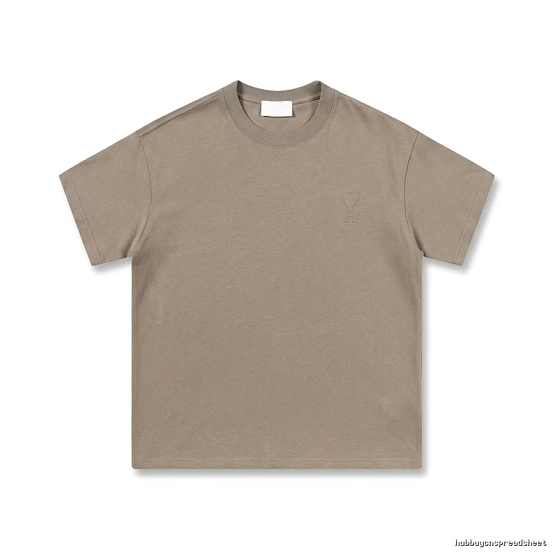 AMI minimalist style khaki T-shirt