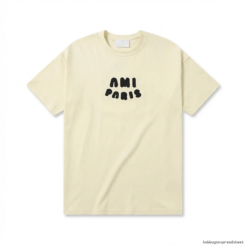 AMI Paris Casual Style Off-White T-shirt