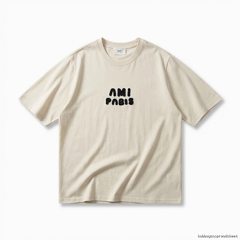 AMI Paris minimalist style beige T-shirt