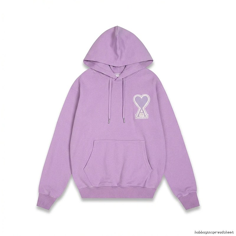 AMI series trendy brand light purple hoodie