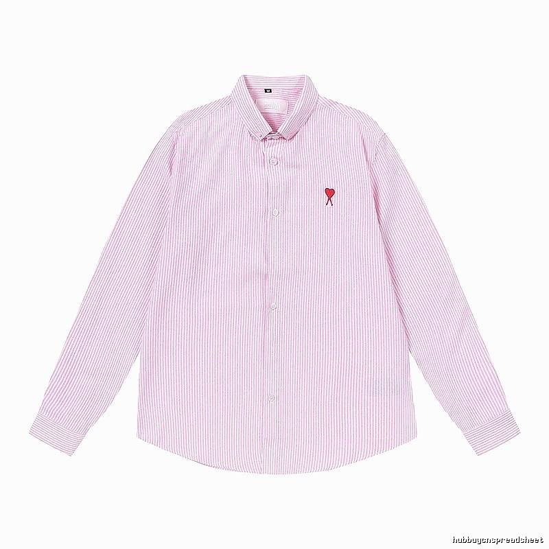 AMI Stripe Minimalist Style Pink Shirt