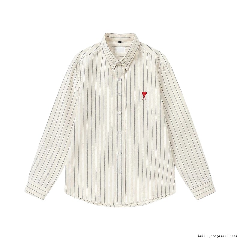 AMI Stripe Minimalist Style White Shirt