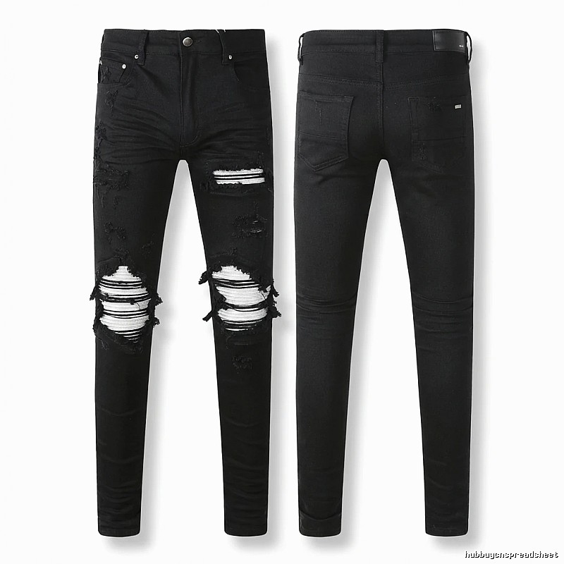 AMI trendy brand black jeans with holes