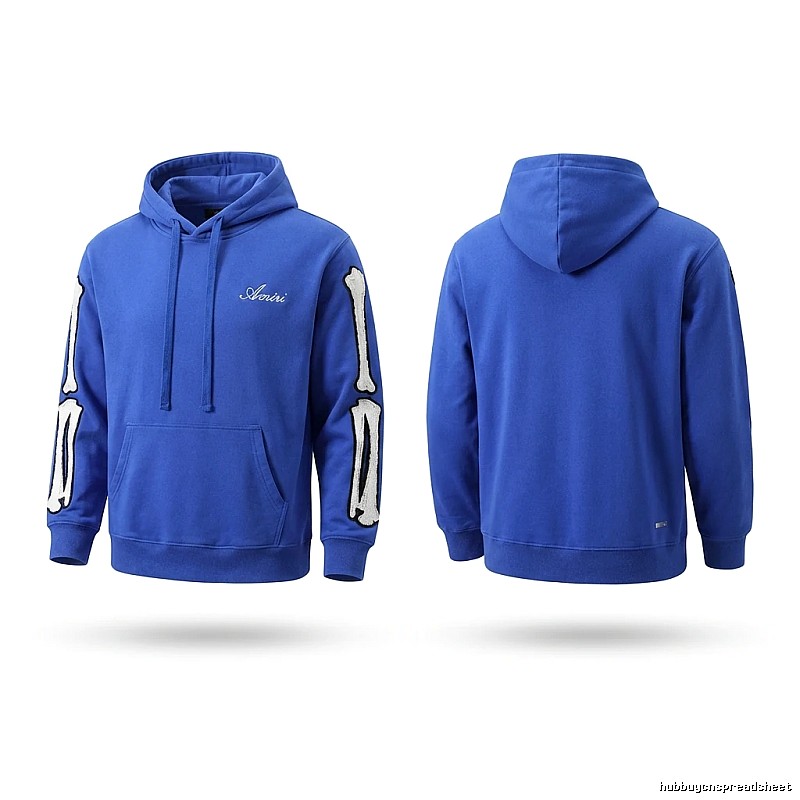 AMIRI Bone Pattern Cool Style Blue Hoodie