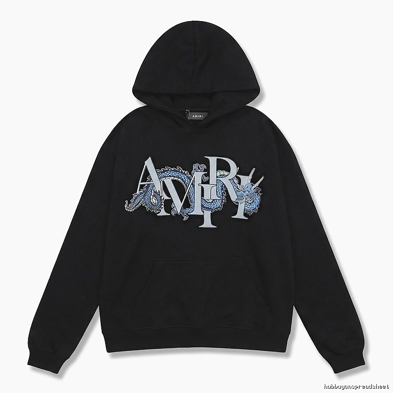 AMIRI Dragon-Patterned Trendy and Cool Black Sweatshirt