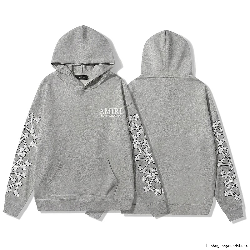 AMIRI gray hoodie with bone print