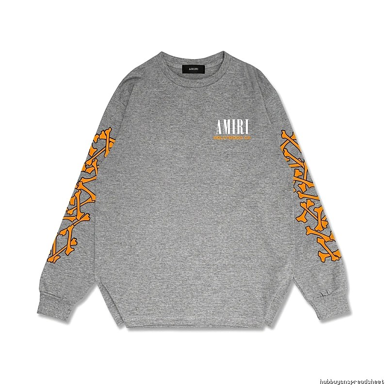 AMIRI Grey and Orange Trendy and Cool Sweatshirt