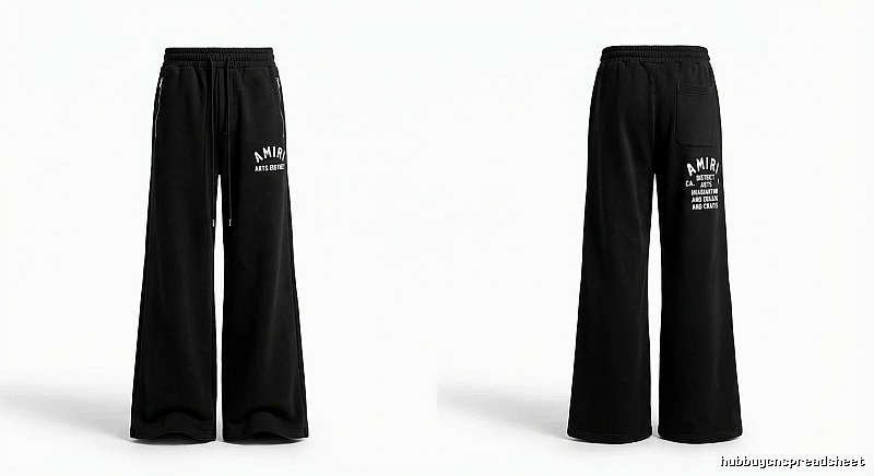 AMIRI Letter Print Casual Black Pants