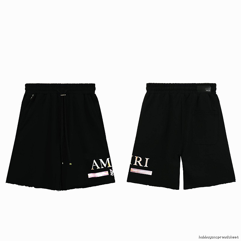 AMIRI Letter Print Street Style Black Shorts