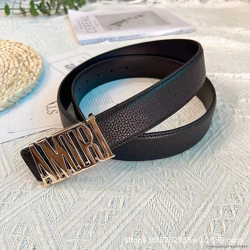 Amiri Lightweight Logo belt Black Belt Metallic for Trend Styling