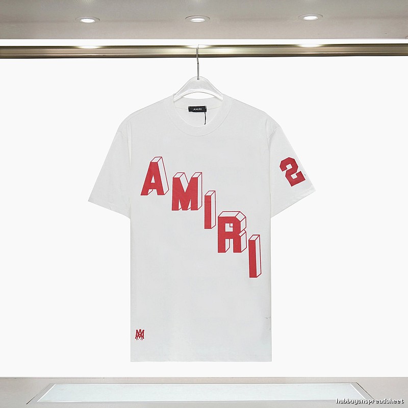 Amiri Patterned Graphic T-shirt White Blue Amiri with Signature Styling