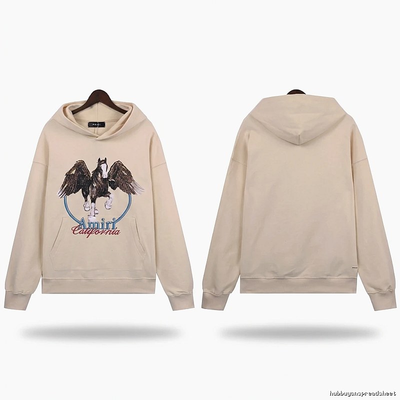 AMIRI Pegasus Series Casual Style Off-White Sweatshirt