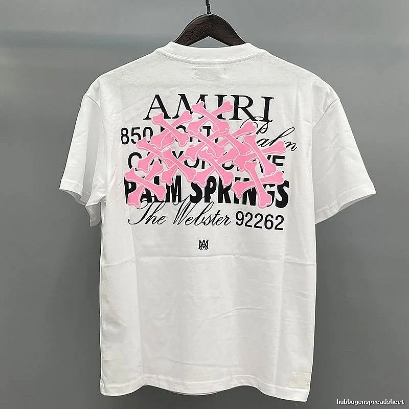 Amiri Pink White Records Graphic T-Shirt Fan Wear