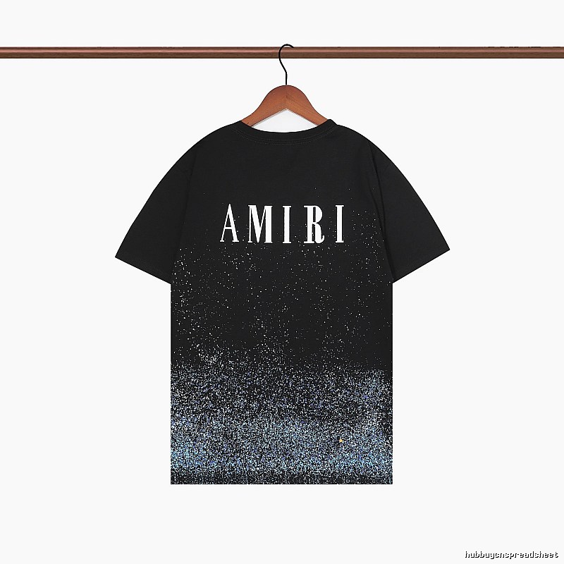 Amiri Premium Style Graphic T-shirt White Blue Amiri for Resort Outfits