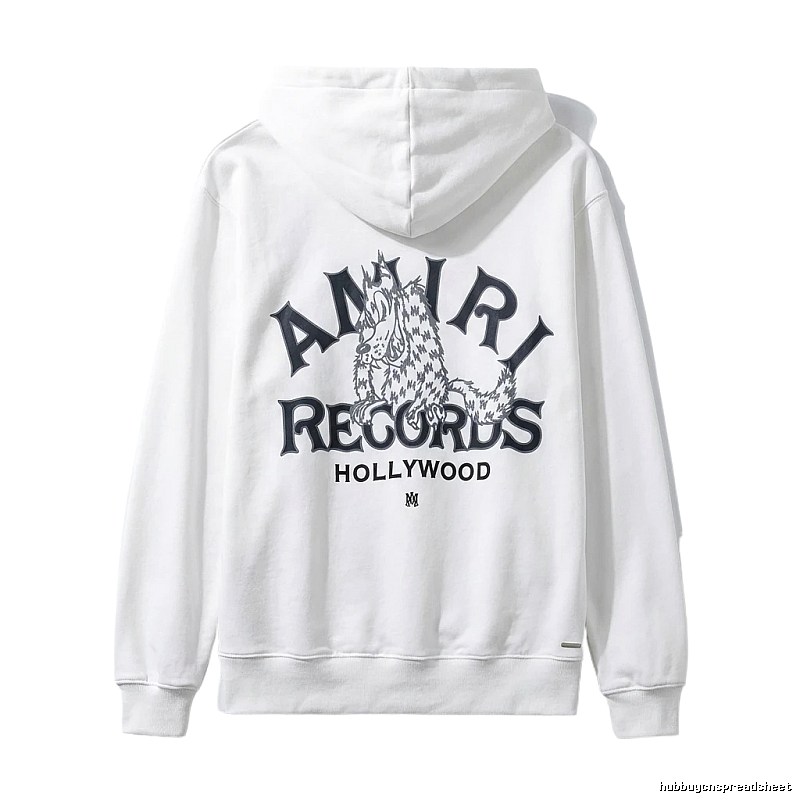 AMIRI RECORDS Series White Trendy and Cool Sweatshirt