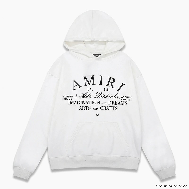 AMIRI retro-style white hoodie