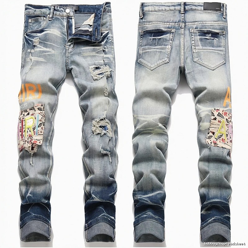 AMIRI Ripped Denim Trendy Pants