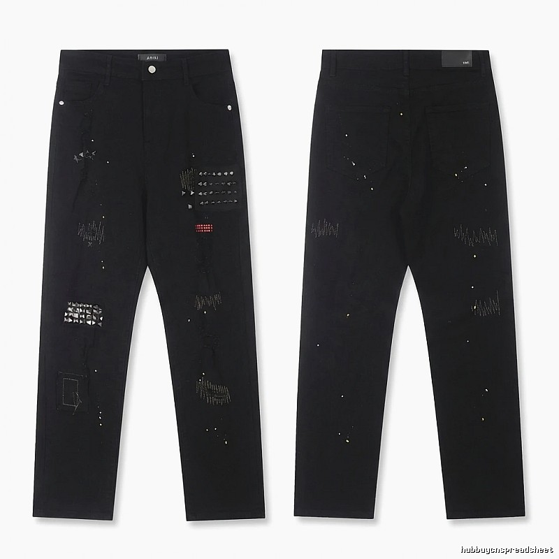 AMIRI Rivet Punk Style Black Pants