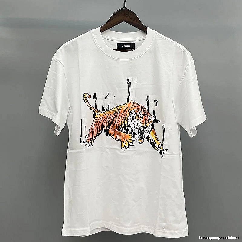 Amiri White Records Graphic T-Shirt Modern Fit