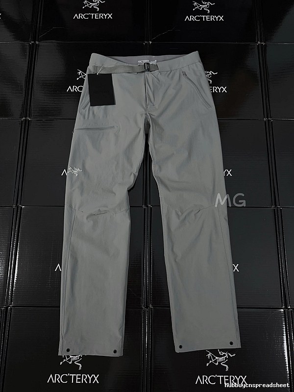 Arc'teryx Gray Technical Hiking Pants with structured outdoor cut and articulated knee seams