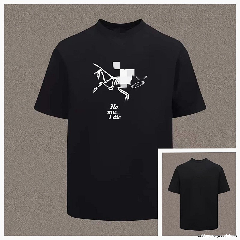 Arc'teryx Skull Print Street Style Black Short Sleeve T-Shirt